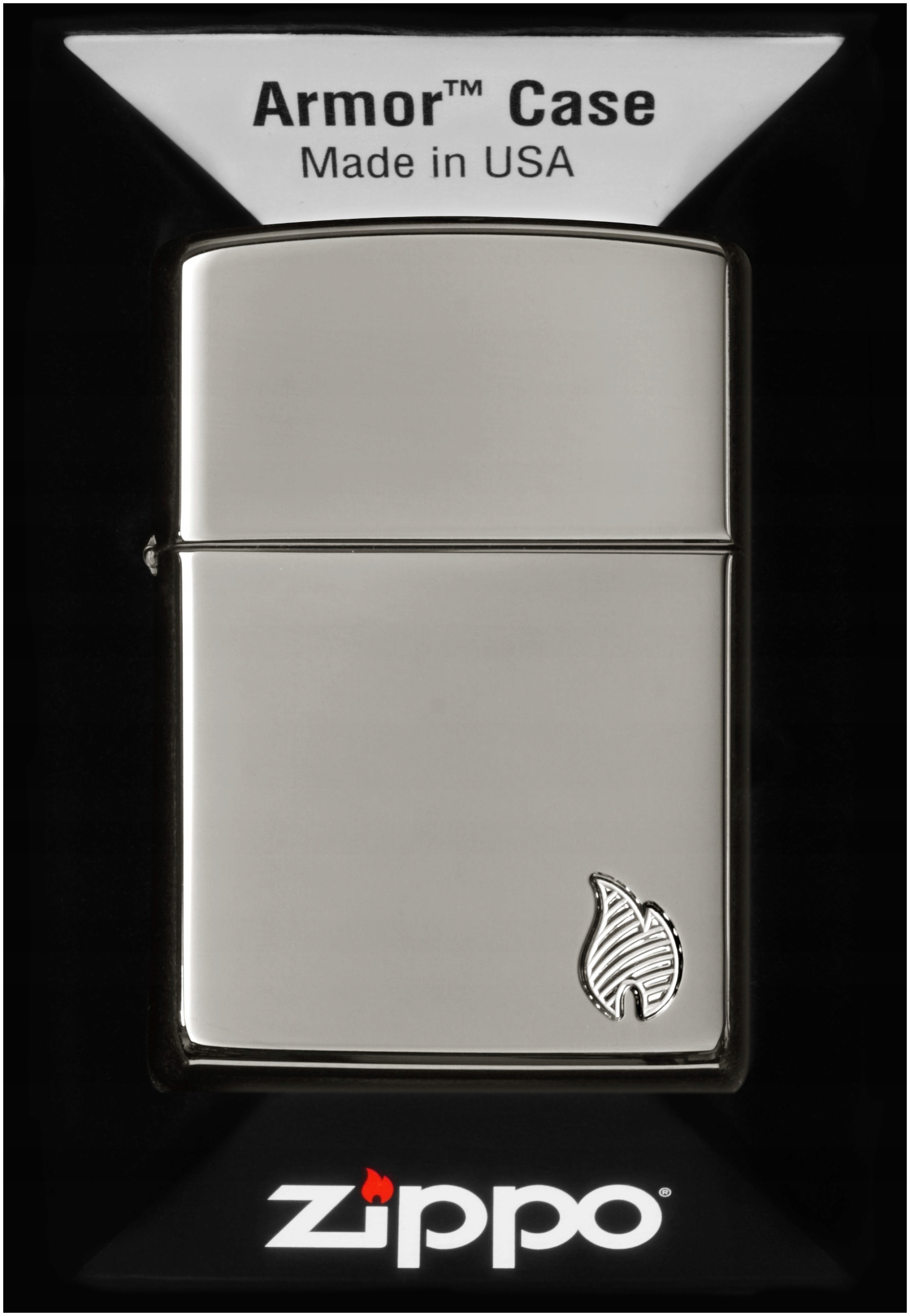 Zapalovač Zippo Armor Flame Chrome 60007335 Větruodolný benzínový