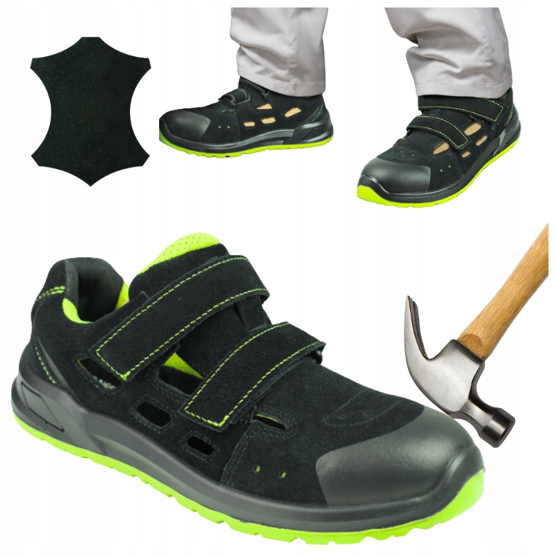 Pánské pracovní boty Kožené prodyšné pracovní sandály s špičkou Lehké