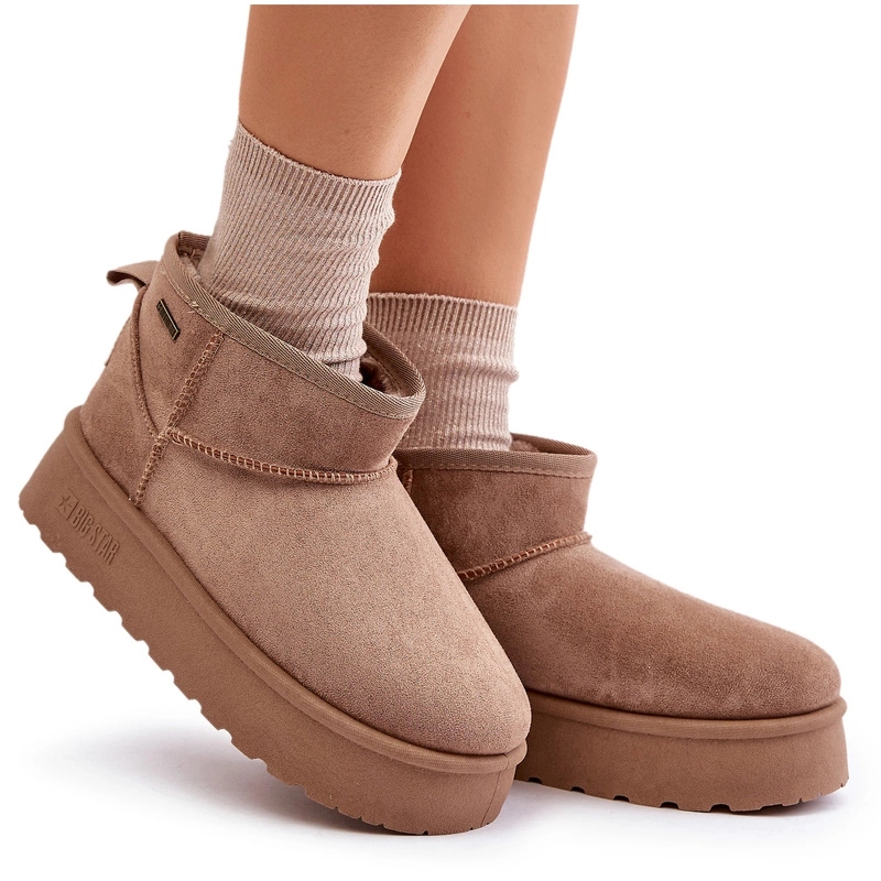 Nízké Zateplené Sněhule Na Platformě Big Star OO274A100 Béžové 38