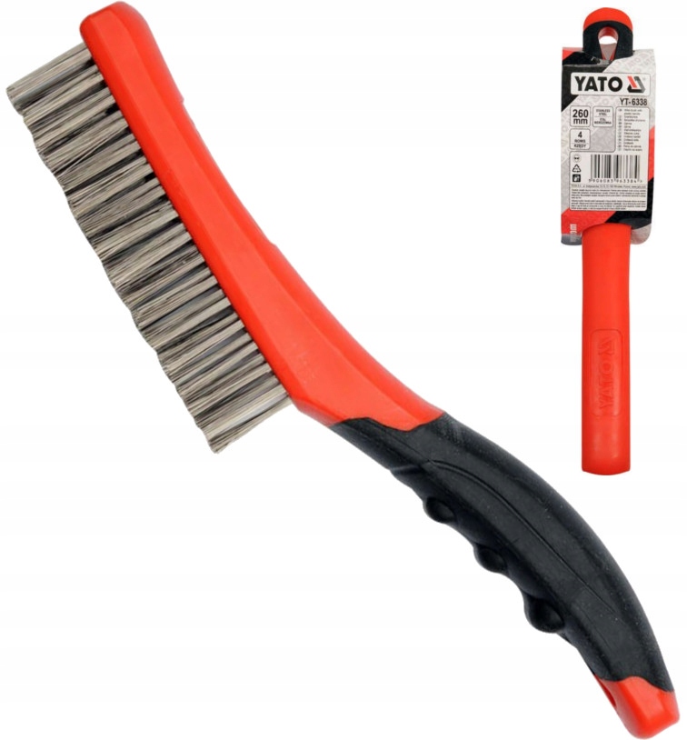 YATO SZCZOTKA DRUCIANA PLASTIKOWA RĘKOJEŚĆ 4 RZĘDY
