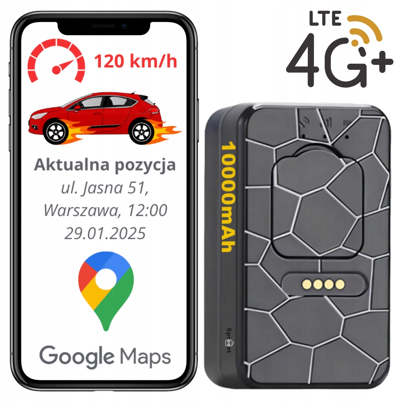 Gps Lokátor 4G Mini Pro Vozidlo Kola Auta Magnet Tracker G50L 10000 mAh