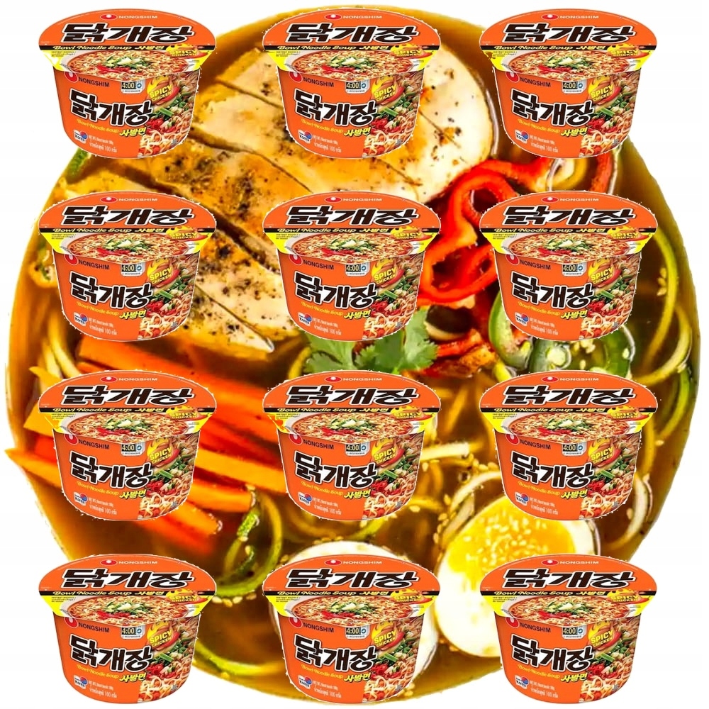 Levně Karton Korejská instantní polévka v misce Ostré kuře 12x100g Nongshim