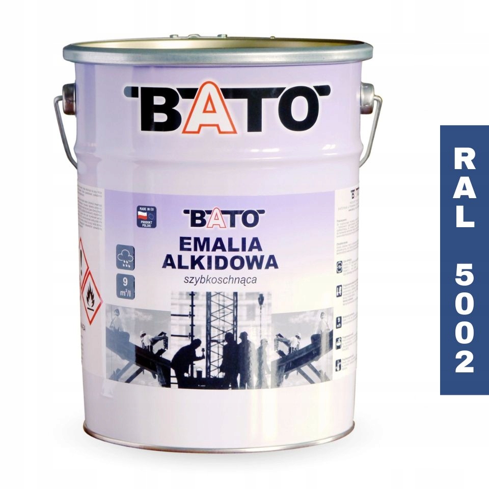 Alkydový smalt barva na kov Bato Ral 5002 rychleschnoucí 5L Modrá