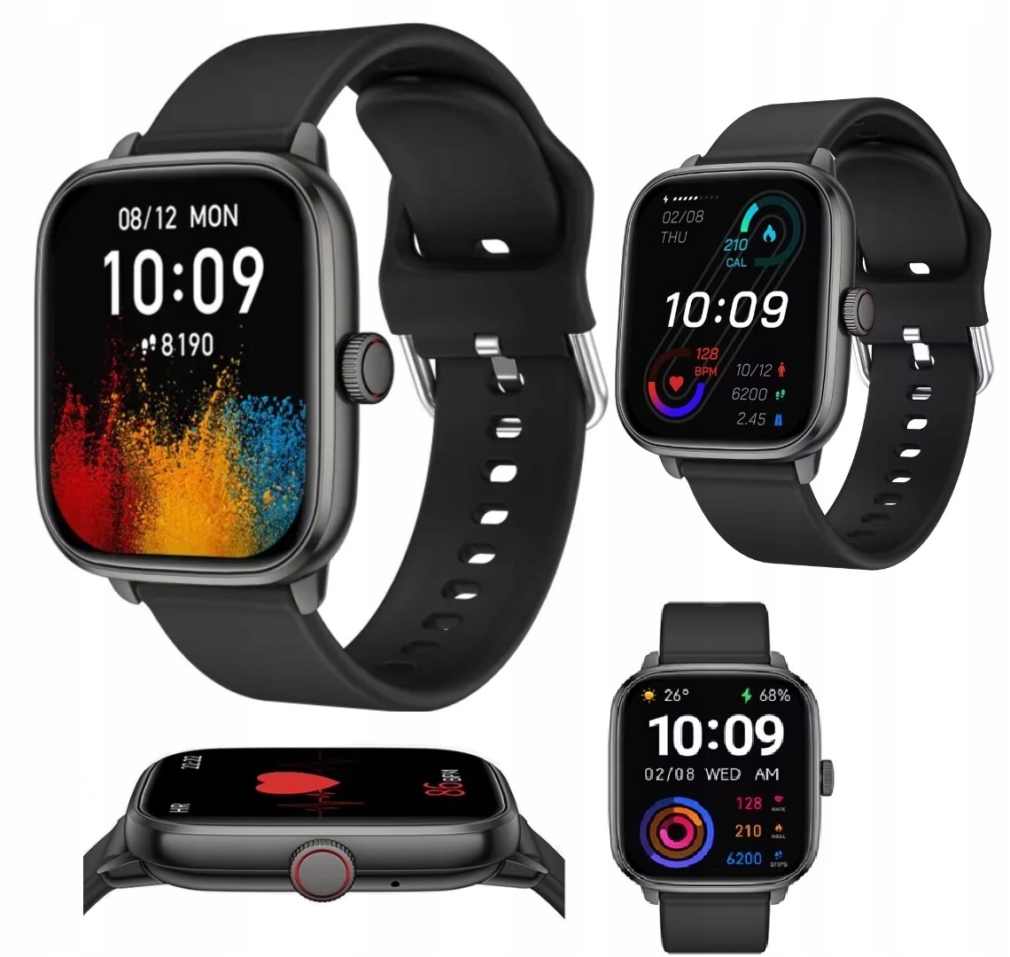 Smartwatch Jjm Rozmowy Polskie Menu Dotykowy Sportowy Czarny Meski
