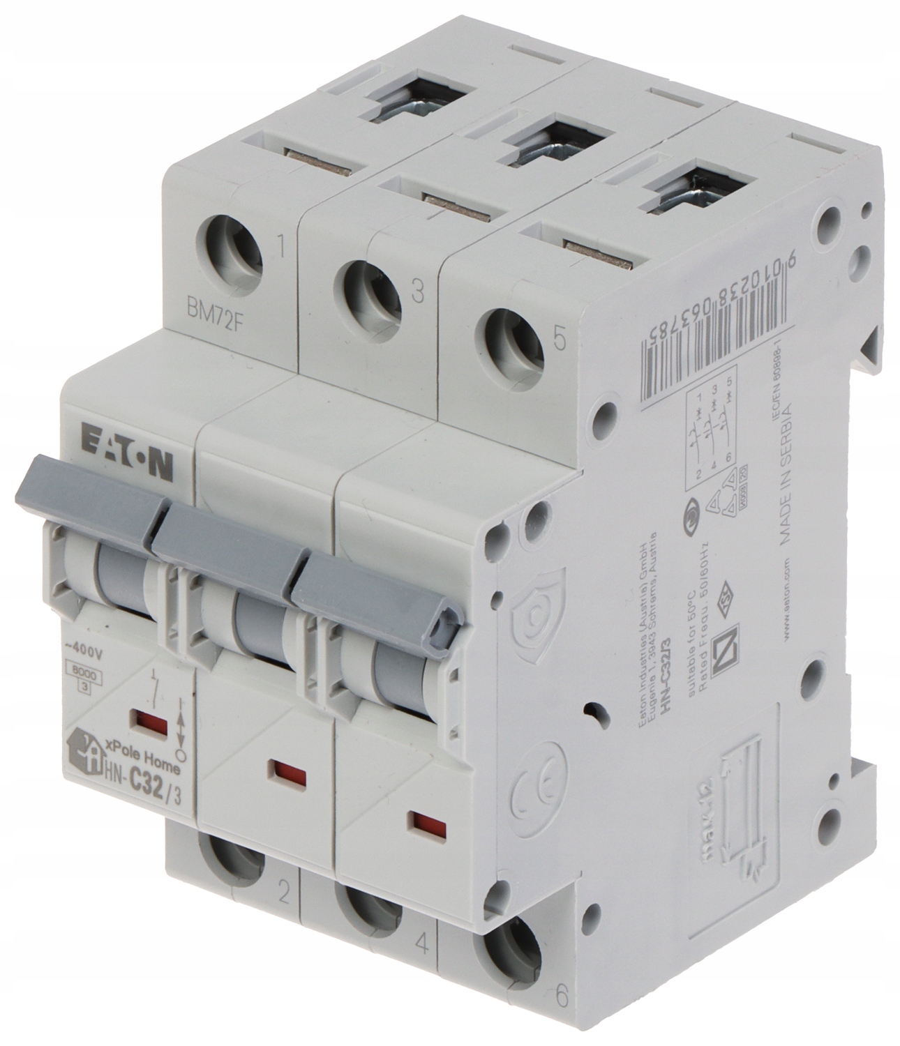 Nadproudový Vypínač HN-C32/3 Třífázový 32A Typ C Eaton
