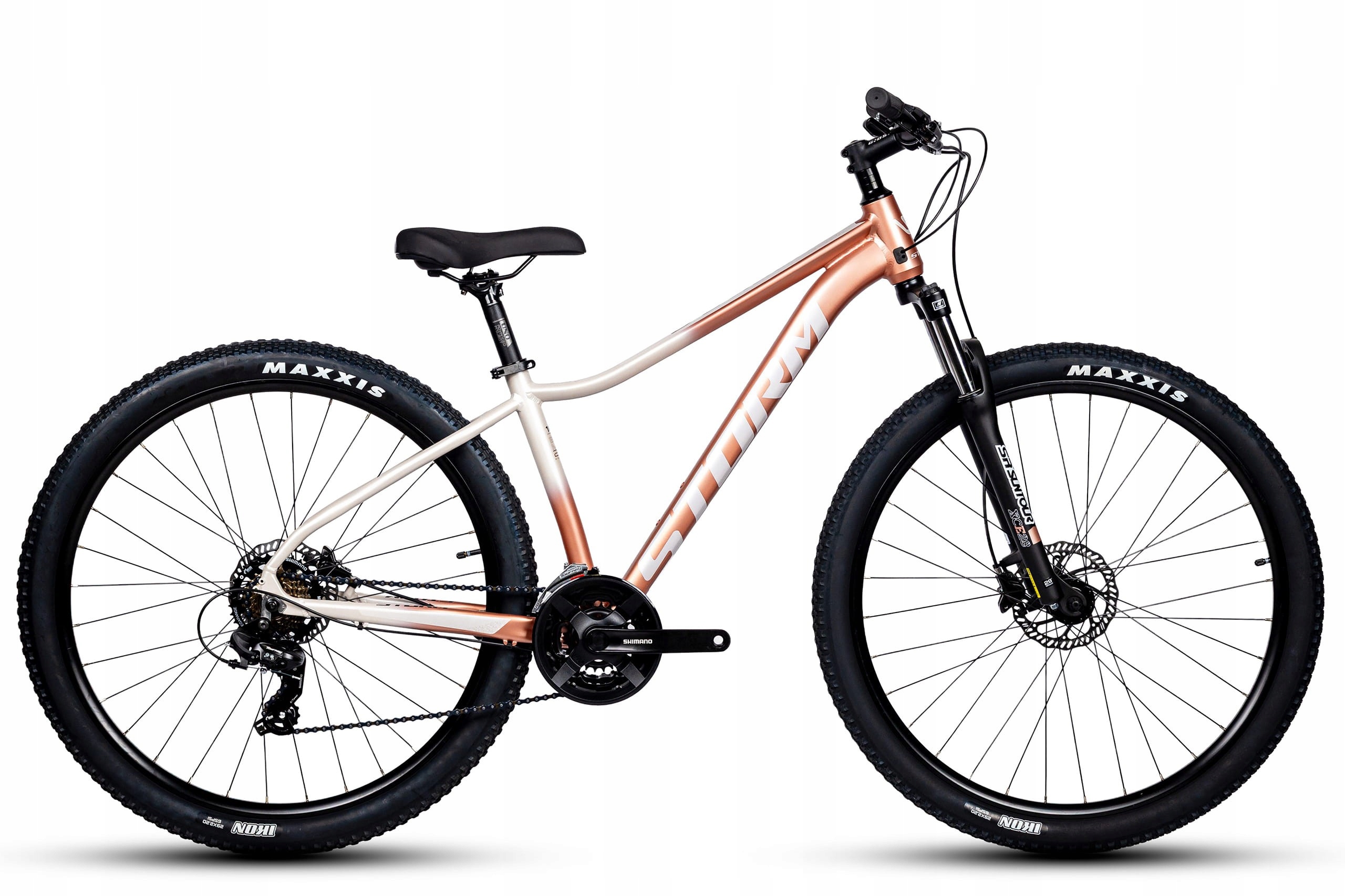 Rower 29 Storm Mtb Shark 2.0 D Tourney 3X7 2HD 18 Łososiowy-perła Mat