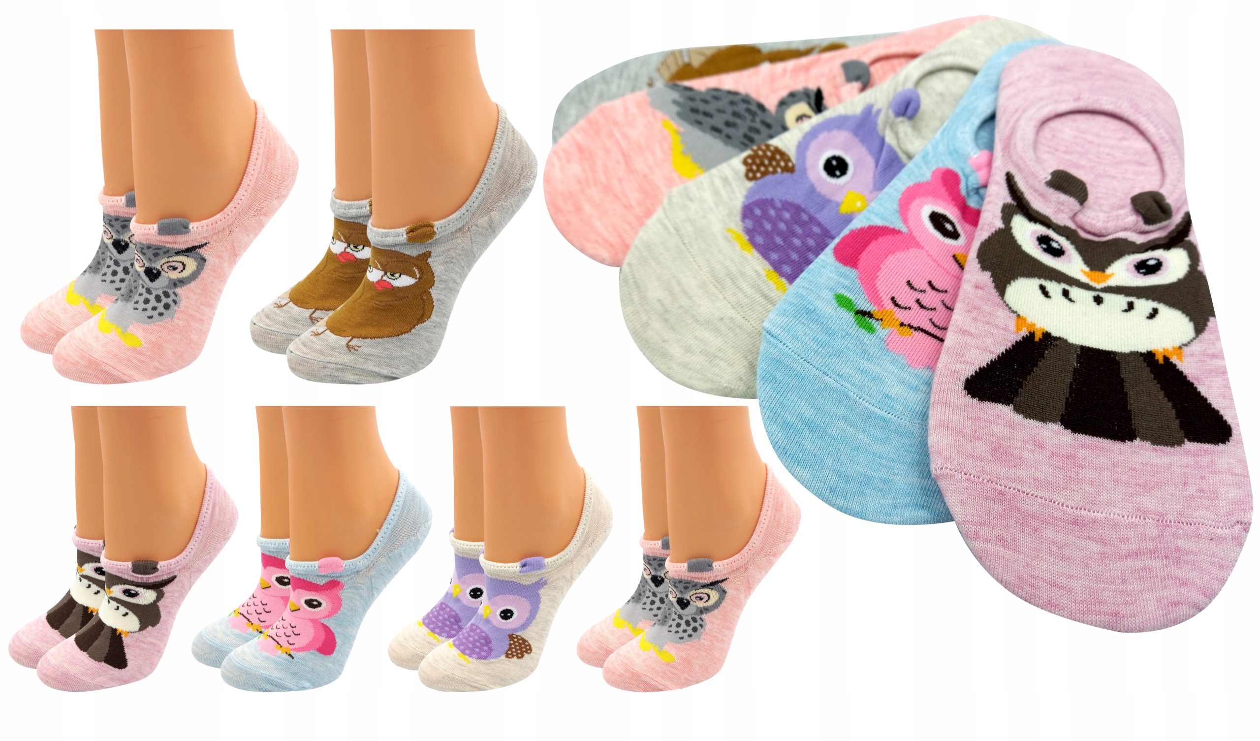 

6PAK Stopki damskie Skarpetki 36-38 Silikon Cotton