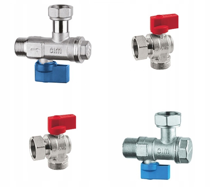 Uhlové ventily Standard voda na pripojenie 1-funkčného plynového kotla