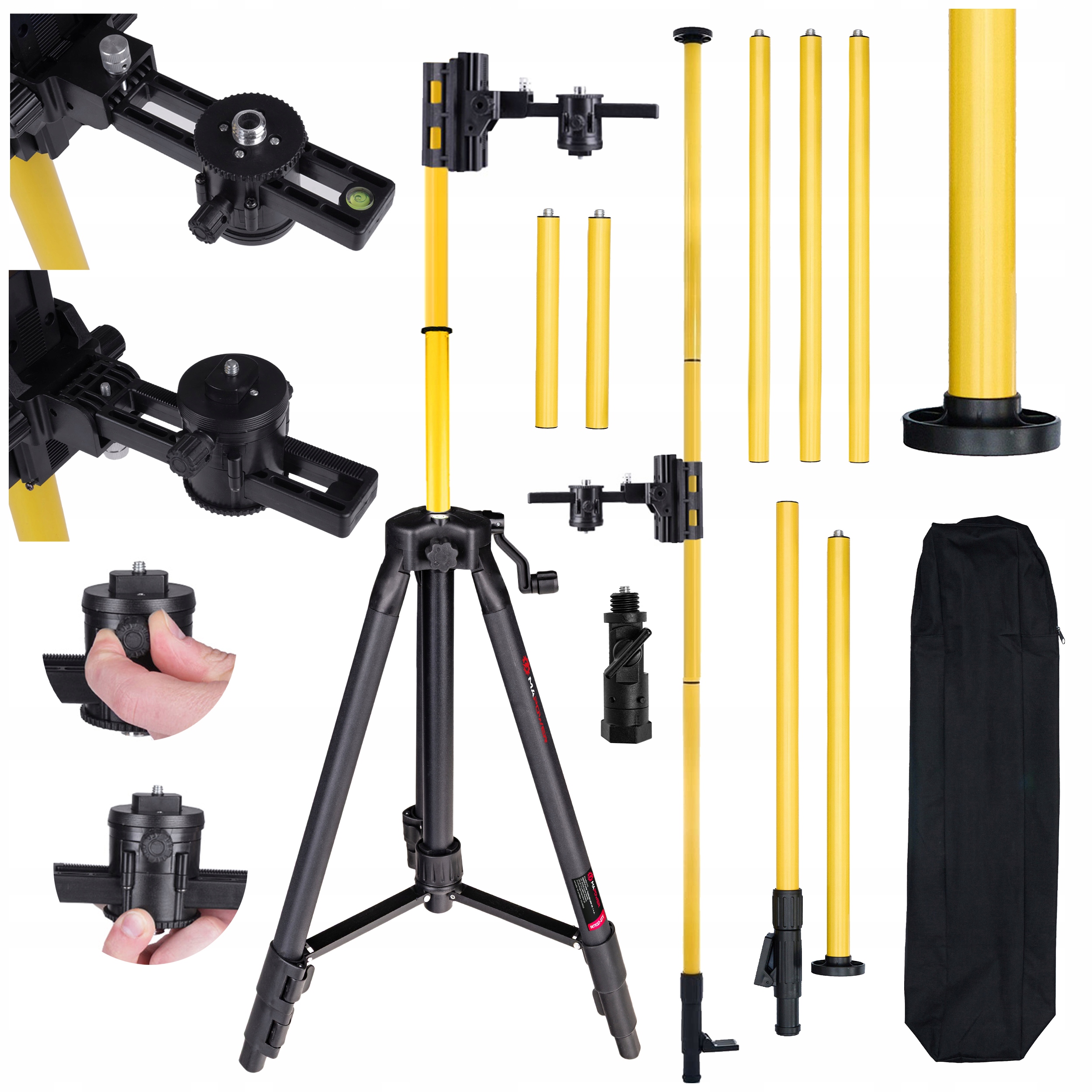 Tyczka Rozporowa 420 CM Nogi Statyw Do Lasera Do Skosów Trójnóg Deko