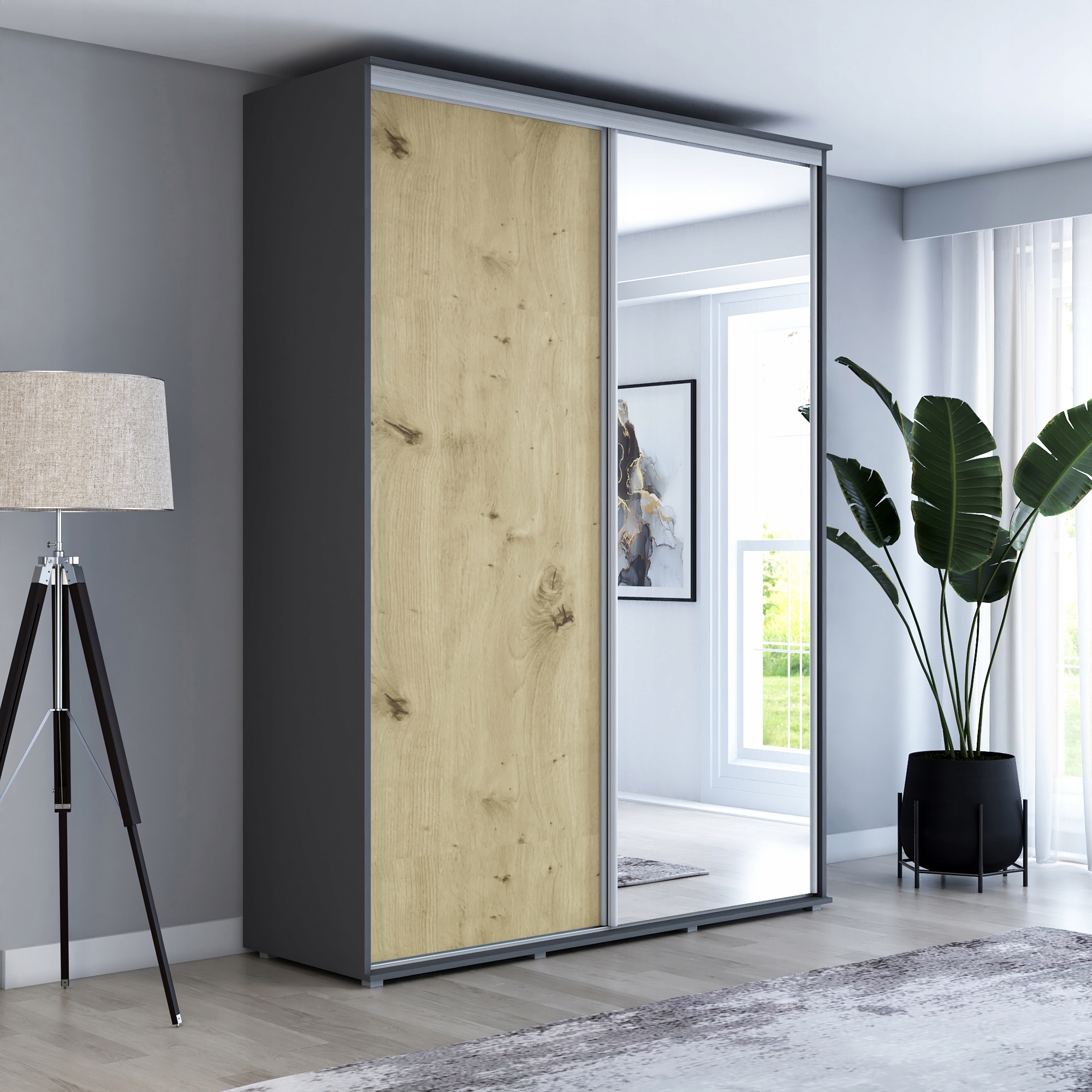 Szafa MAJA 1 przesuwna lustro 150x242