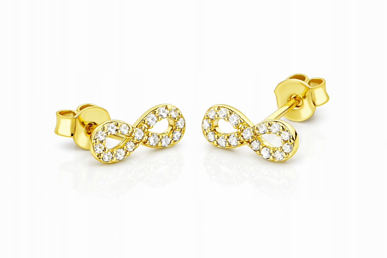 Puzetové náušnice nekonečno se zirkony