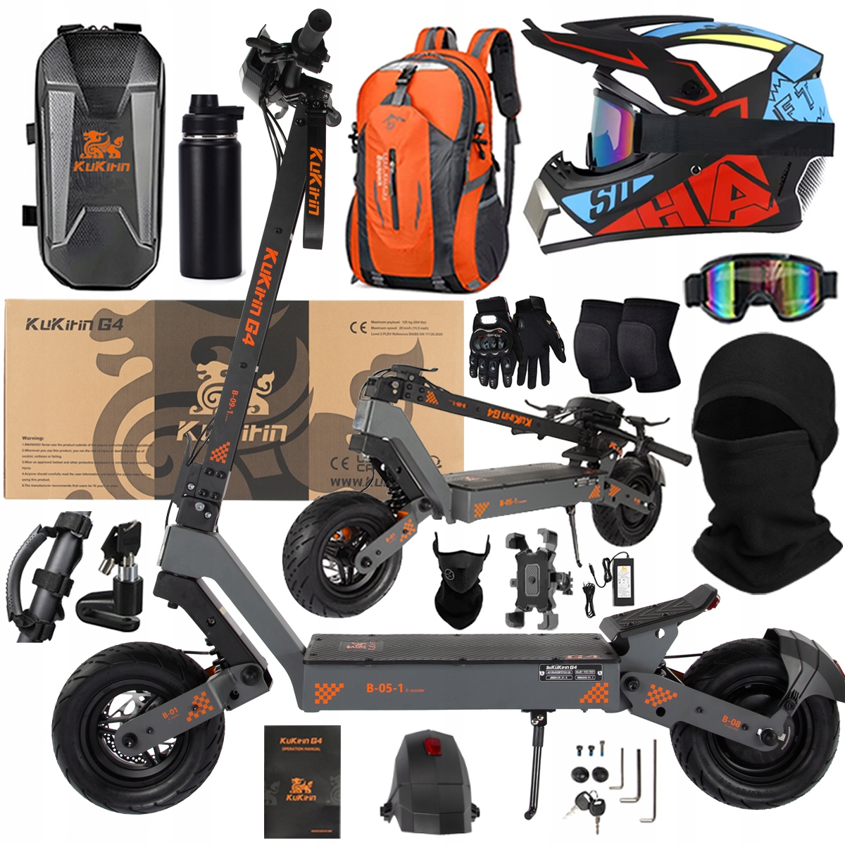 KuKirin G4 Skládací elektrická vozidla 2000W 70KM/H 60V 20Ah 75km Dárek