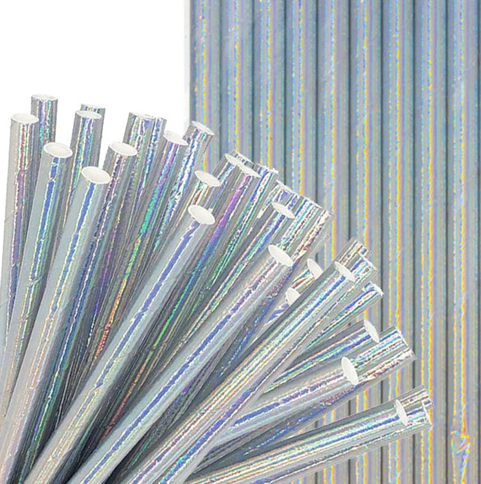 SŁOMKI papierowe OPALIZUJĄCE kolorowe rurki picia napoju urodziny PARTY 10