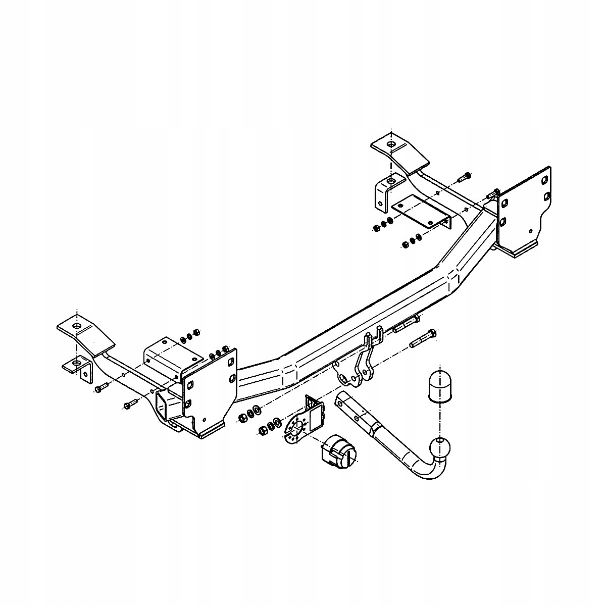 Hak holowniczy Land Rover Range Rover FL L322 SUV 05-12 MODUŁ 13 PIN Nowy Producent Steinhof
