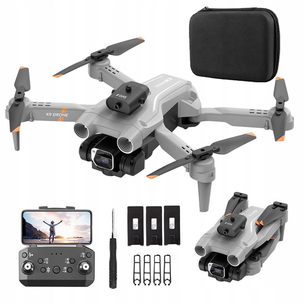 Dron K9 4K 2x Kamera Vznášení Wifi Pilot Vyhýbání Se Překážkám