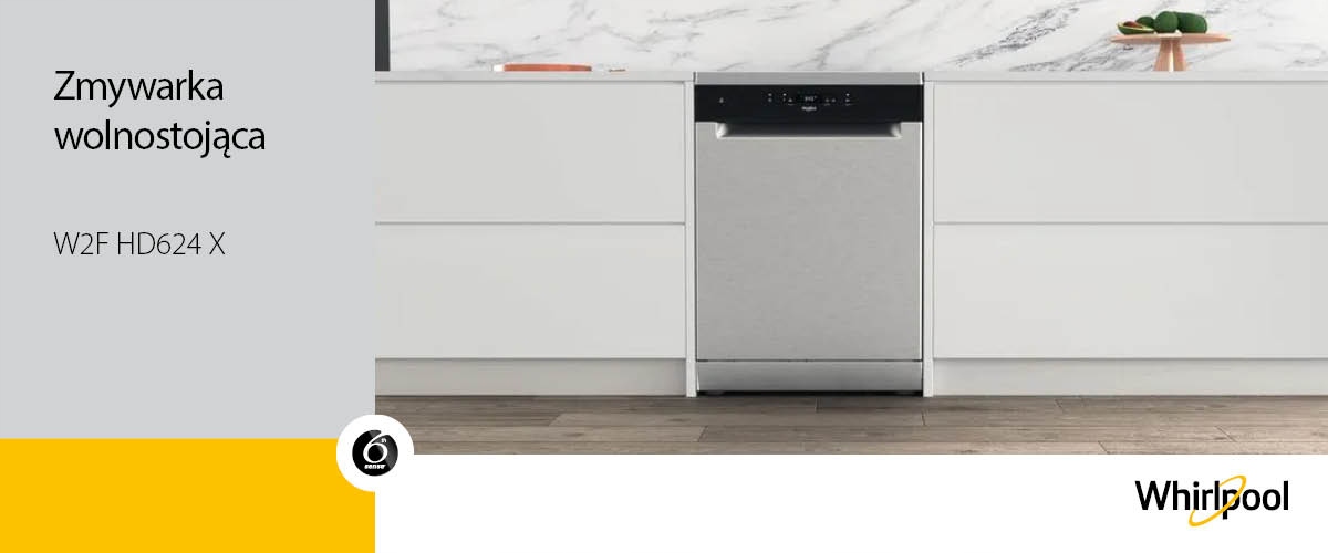 Zmywarka wolnostojąca Whirlpool W2F HD624 X 60cm 14 kpl Overflow FlexiSpace Pojemność 14 kompletów
