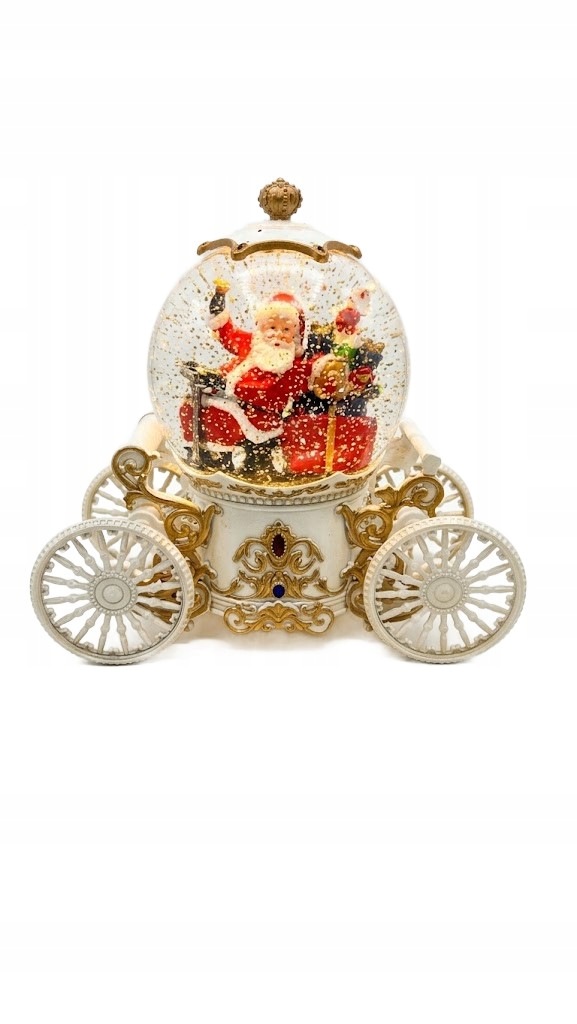 Sněhová koule Svatý kočár Mikuláš 22 cm Baterie/USB