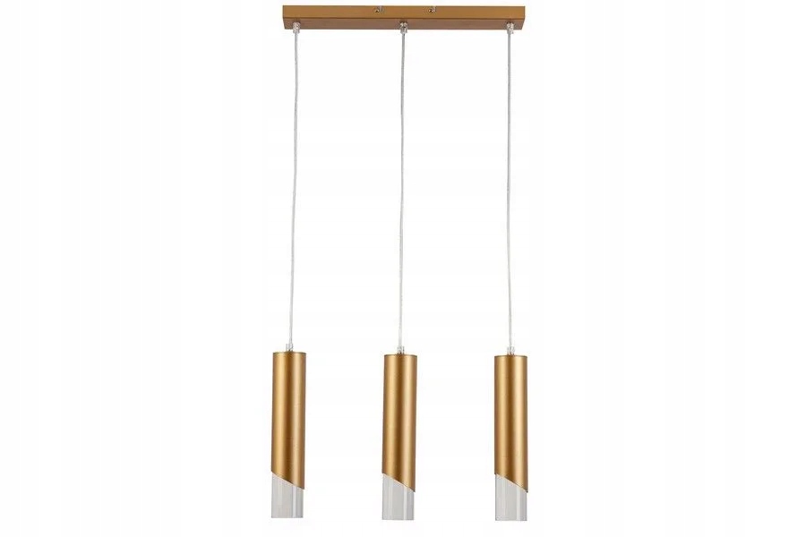 Industriální závěsná lampa, moderní, dekorativní, tři zlaté tuby Reality