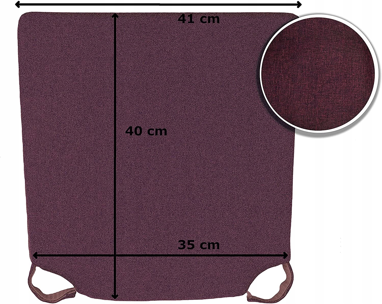 PODUSZKA 35x40 cm NA KRZESŁO DO JADALNI Z RZEPEM FIOLETOWA Marka SunnyPillow