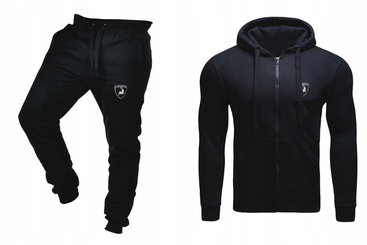 Tepláková Souprava Teplákovka Lamborghini Pánská Rozepínací Černá XXL