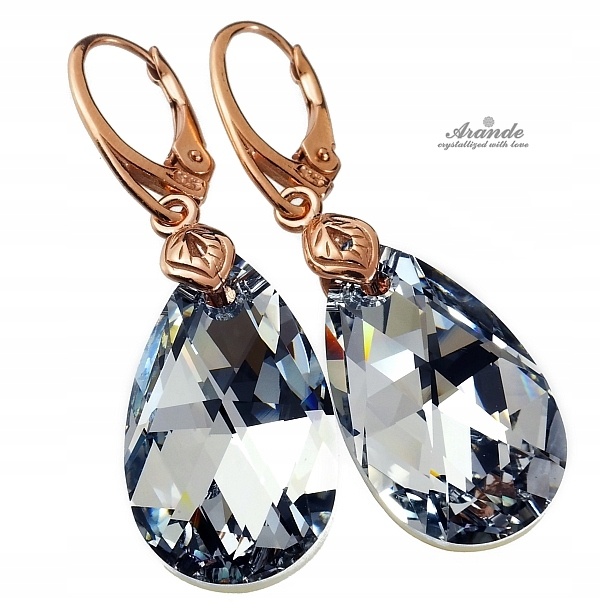 Křišťálové Náušnice Comet Růžové zlato Arande