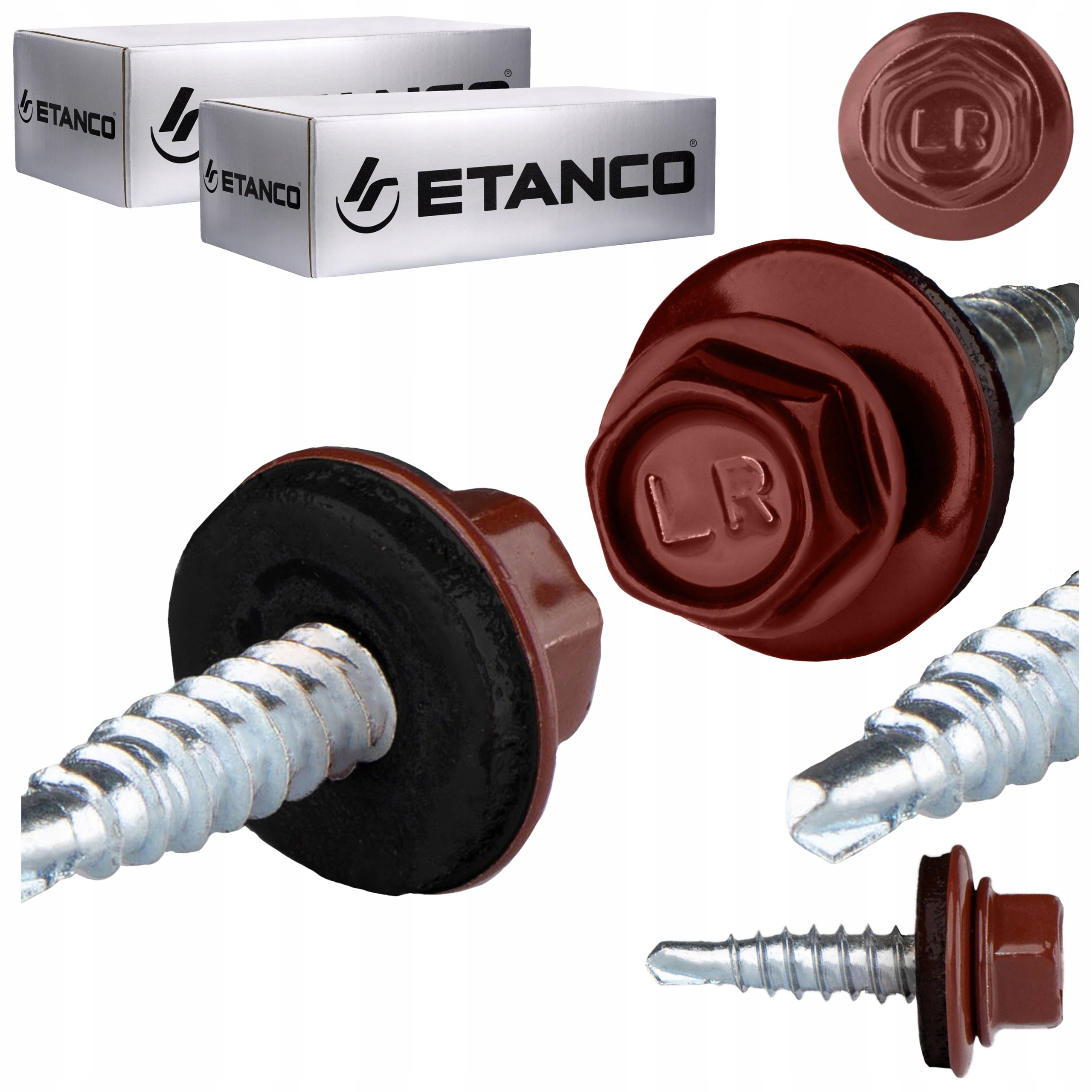 Farmářské vruty 4,8x20 mm Ral 3009 500 ks do plechu sešívačka Etanco GTO2