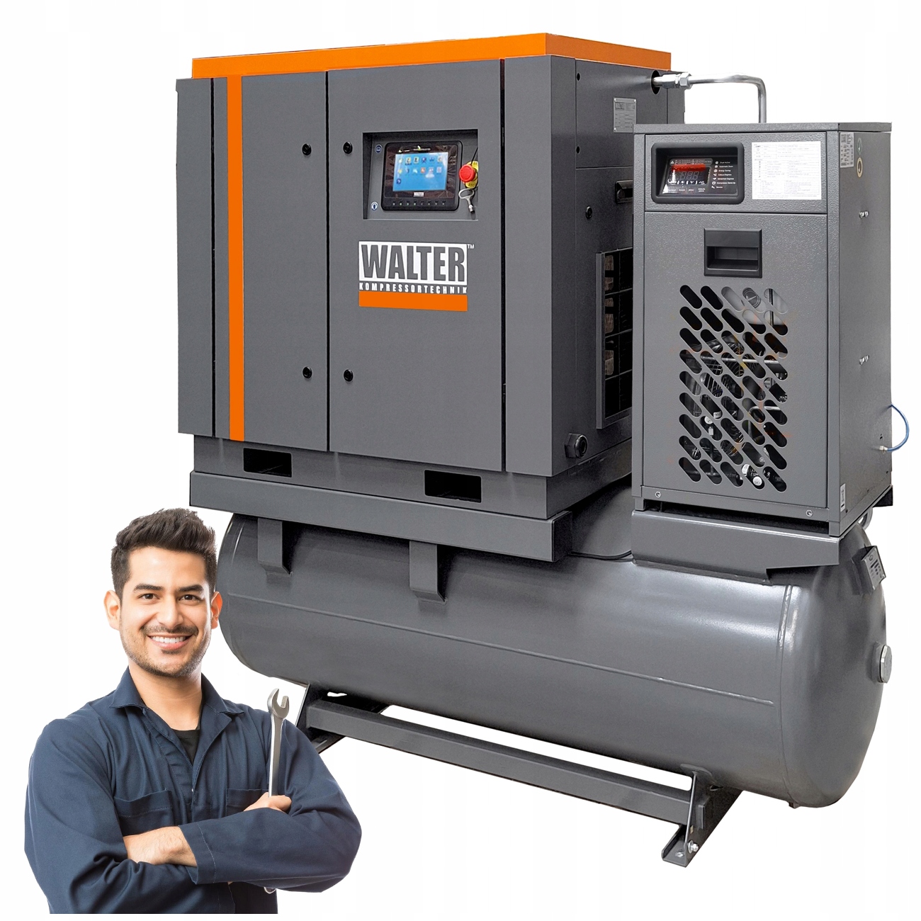 Walter Skrutkovací Kompresor Sktg Combo 500L S Odvlhčovačom A Filtrami 5,5 kW