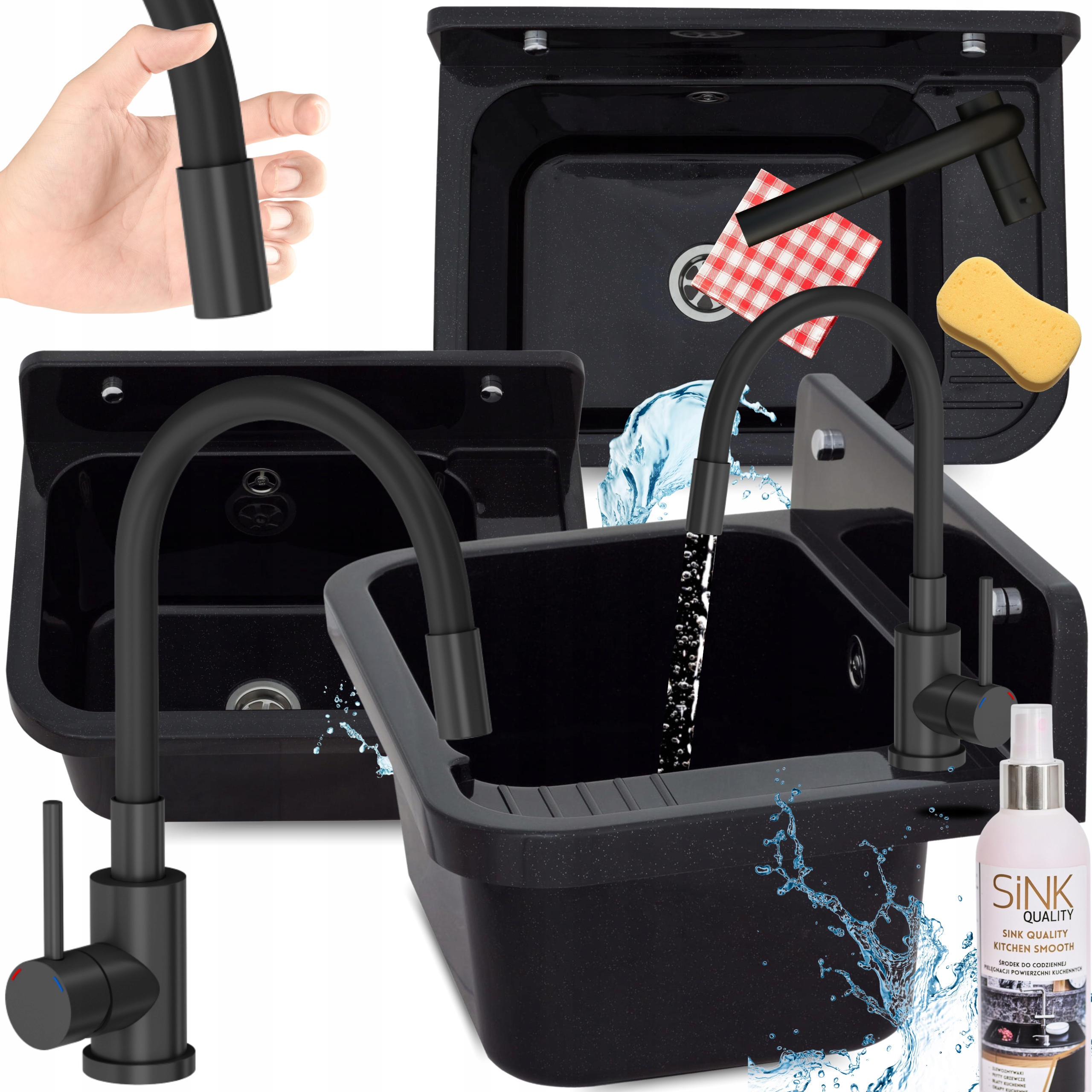 Technický Dřez Technický Nástěnný Dřez Velká Komora 50 cm Baterie