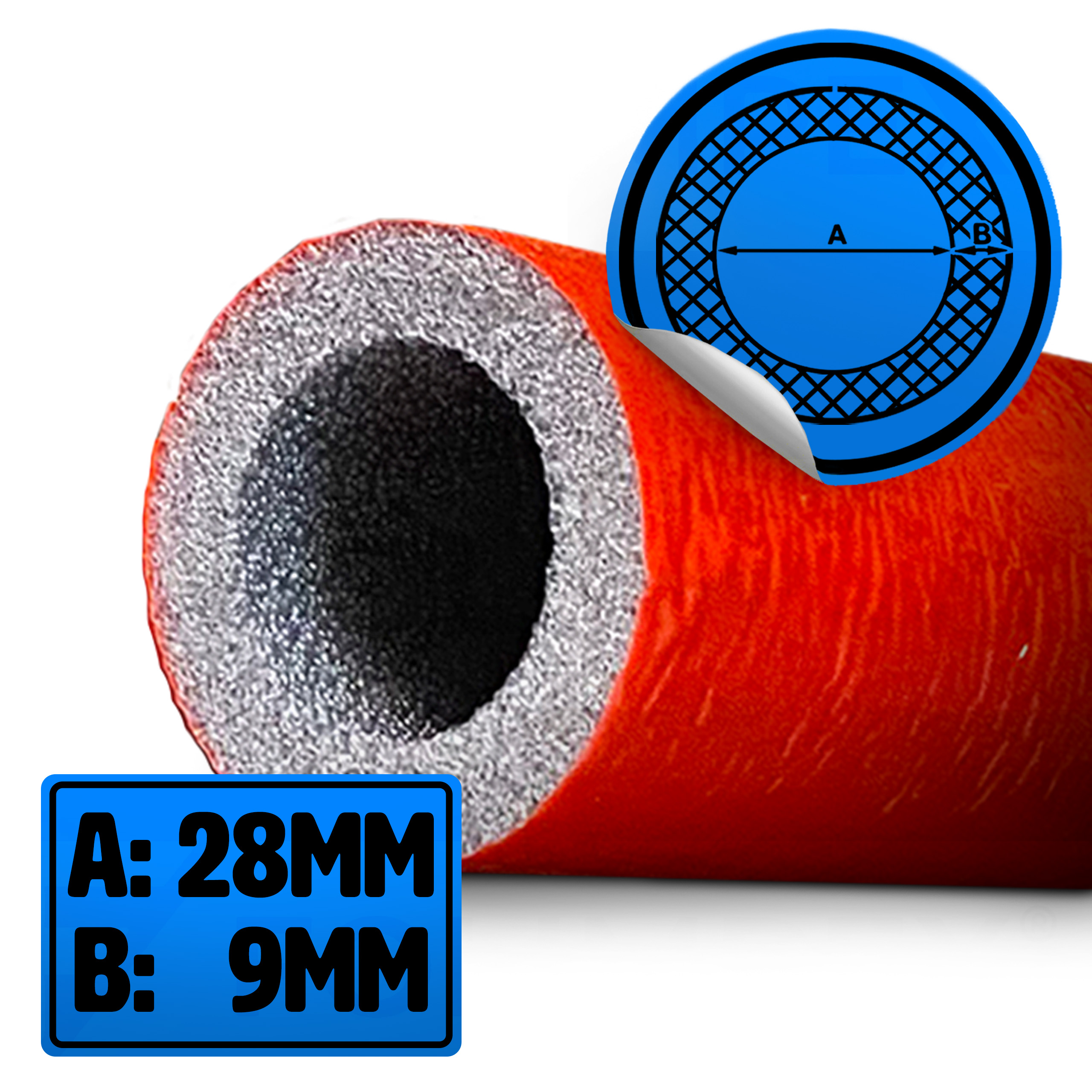 OTULINA NA RURĘ 28/9 IZOLACJA CZERWONA 1MB