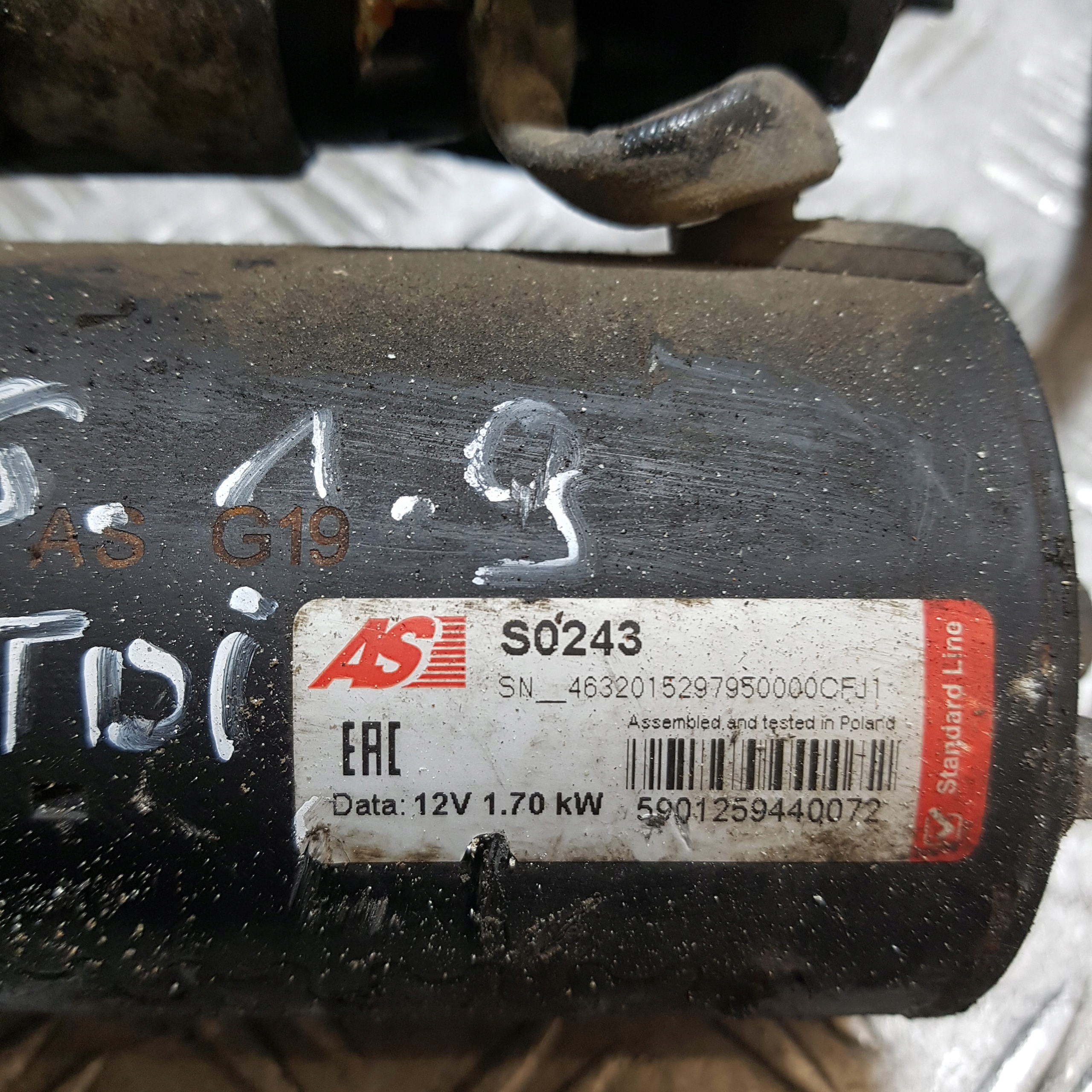 starter VOLKSWAGEN TOURAN 1 S0243 1.9 TDI