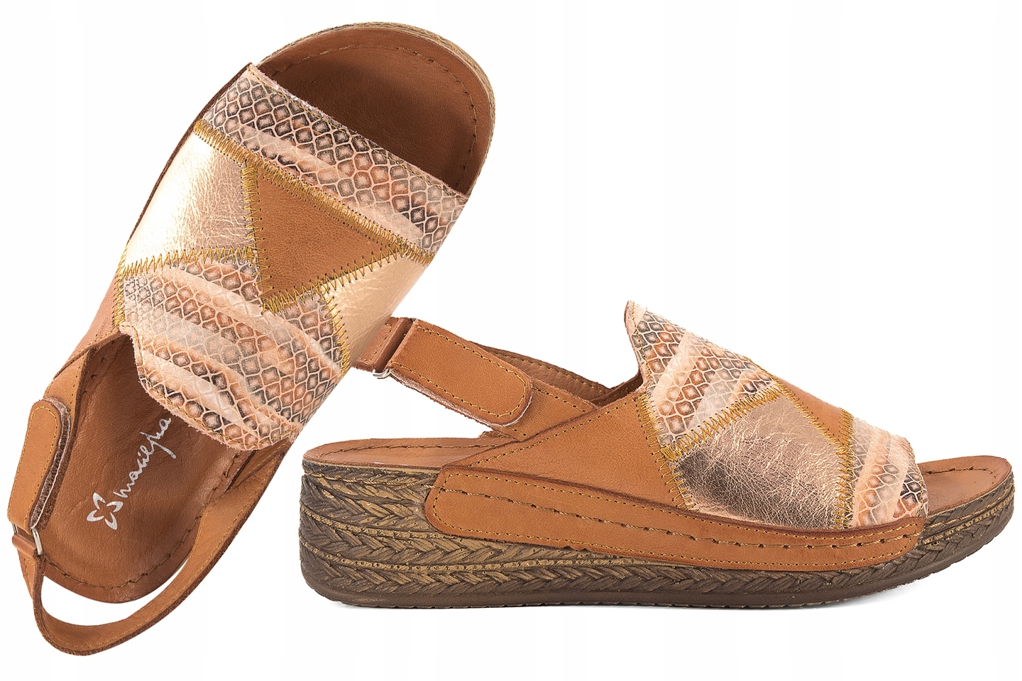 Maciejka L7067-29 Kožené Dámské Sandály Komfort Na Klínku červené Rudé 37