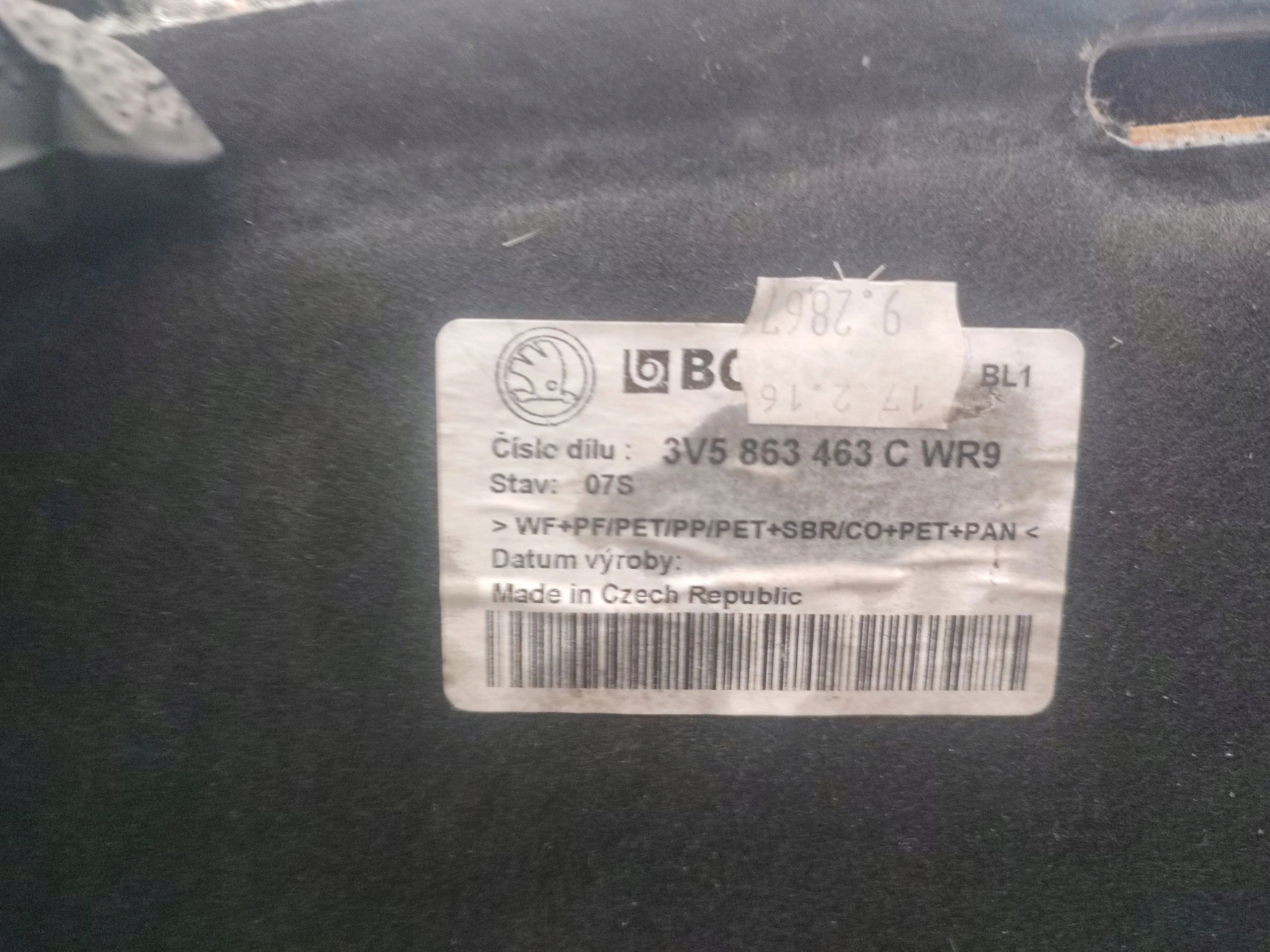 mats floor boot SKODA SUPERB III (2015-2019) LIFTBACK