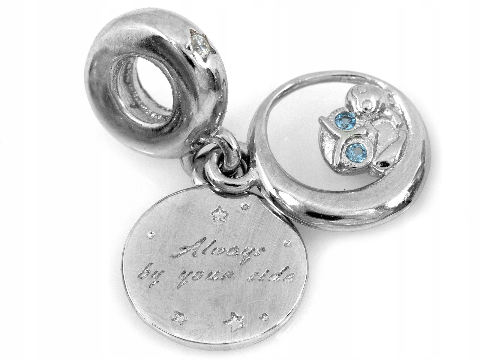Stříbrný přívěsek 925 Charms sova lesklá 3.27g šperk jako dárek
