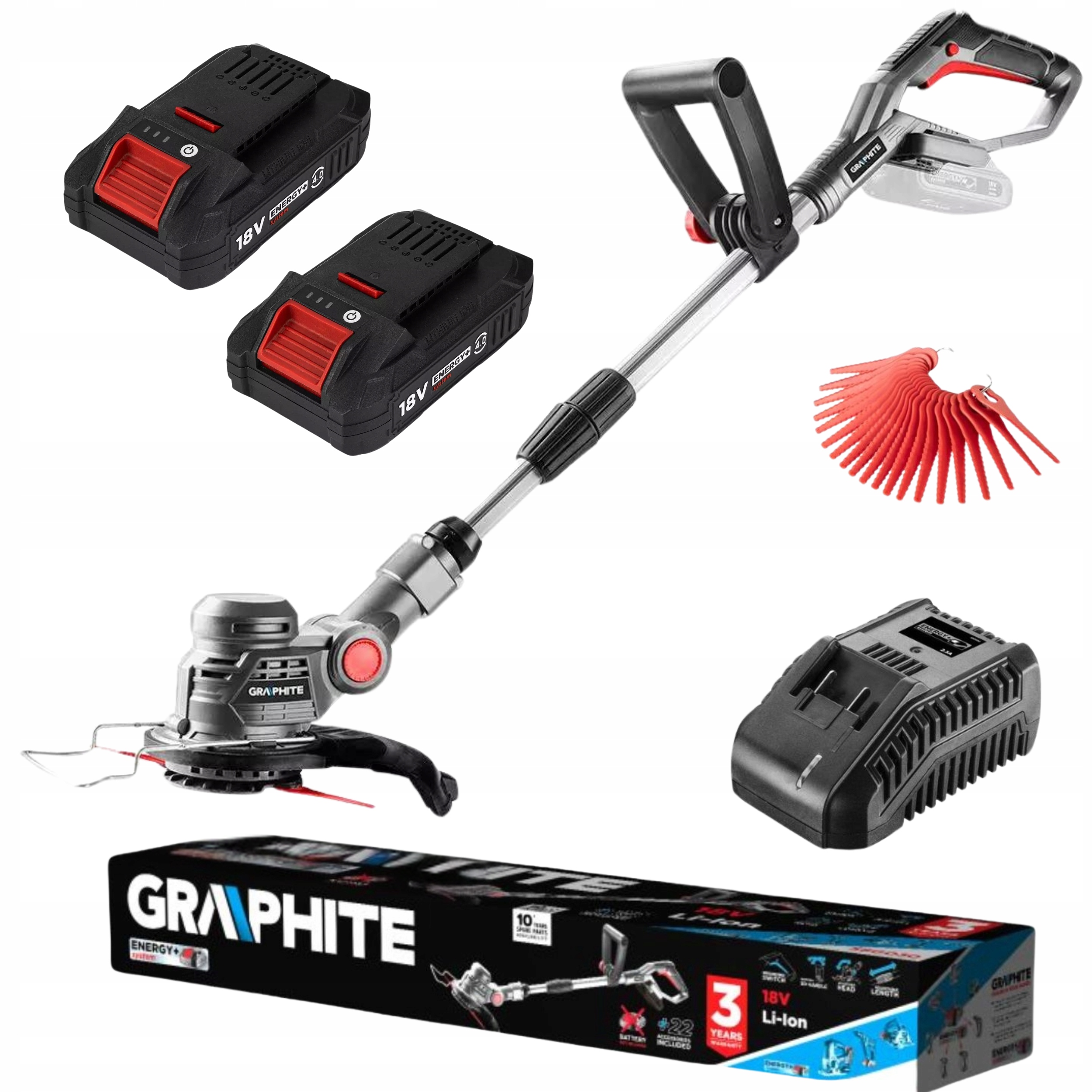 Podkaszarka Graphite 2x Akumulator 4 Ah Ładowarka