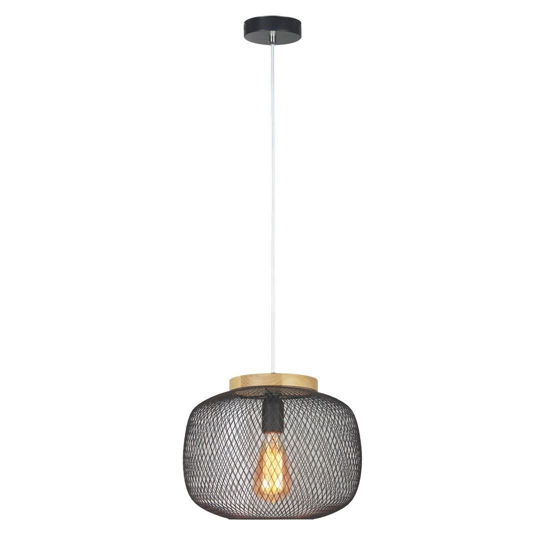 Černá ažurová skandinávská závěsná lampa