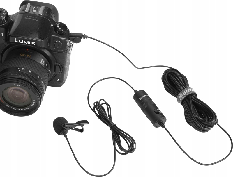 Mikrofon Krawatowy + Klips Boya BY-M1 do Aparatu Kamery Telefonu Smartfona Łączność przewodowa