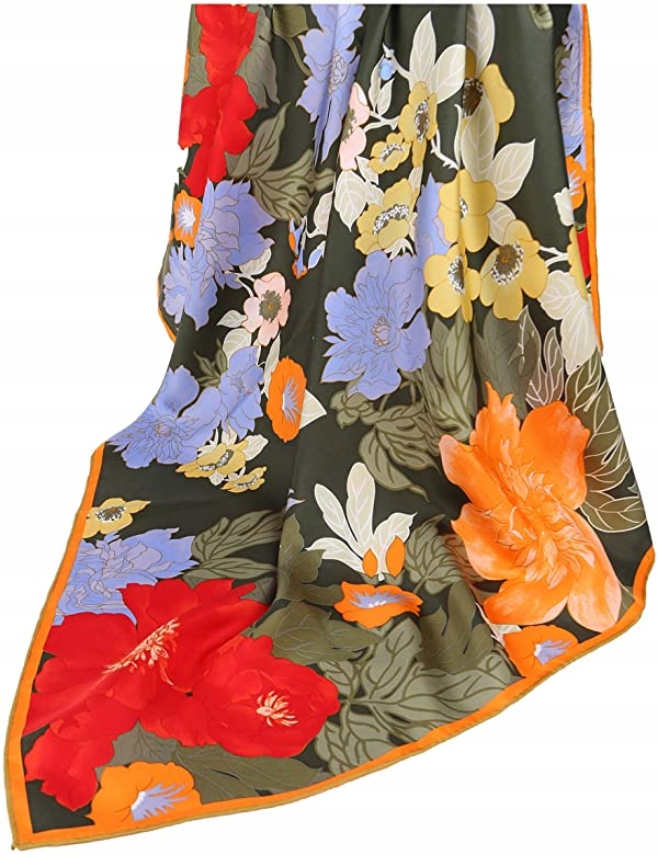 

100% Jedwab Markowa Chusta Apaszka Jakość Premium+