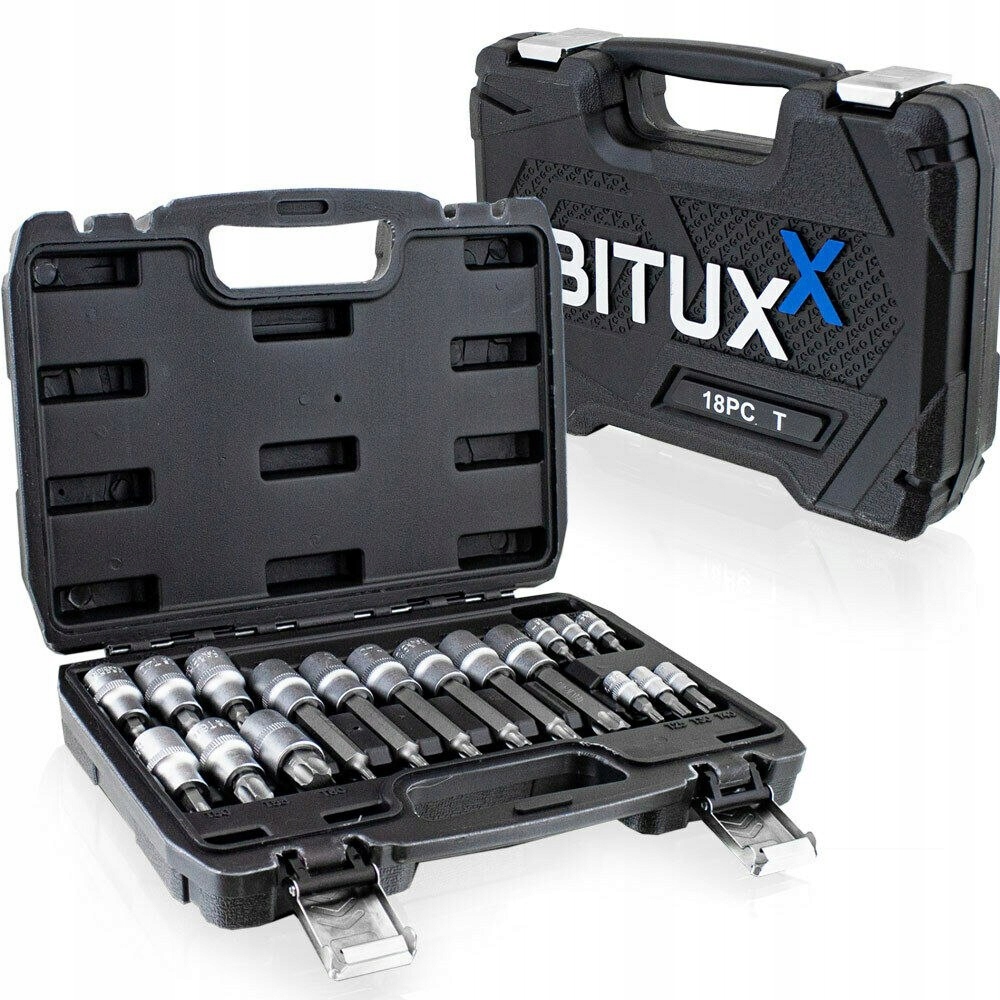 Zestaw kluczy bitów 18 elementów Torx Bituxx Nasadki