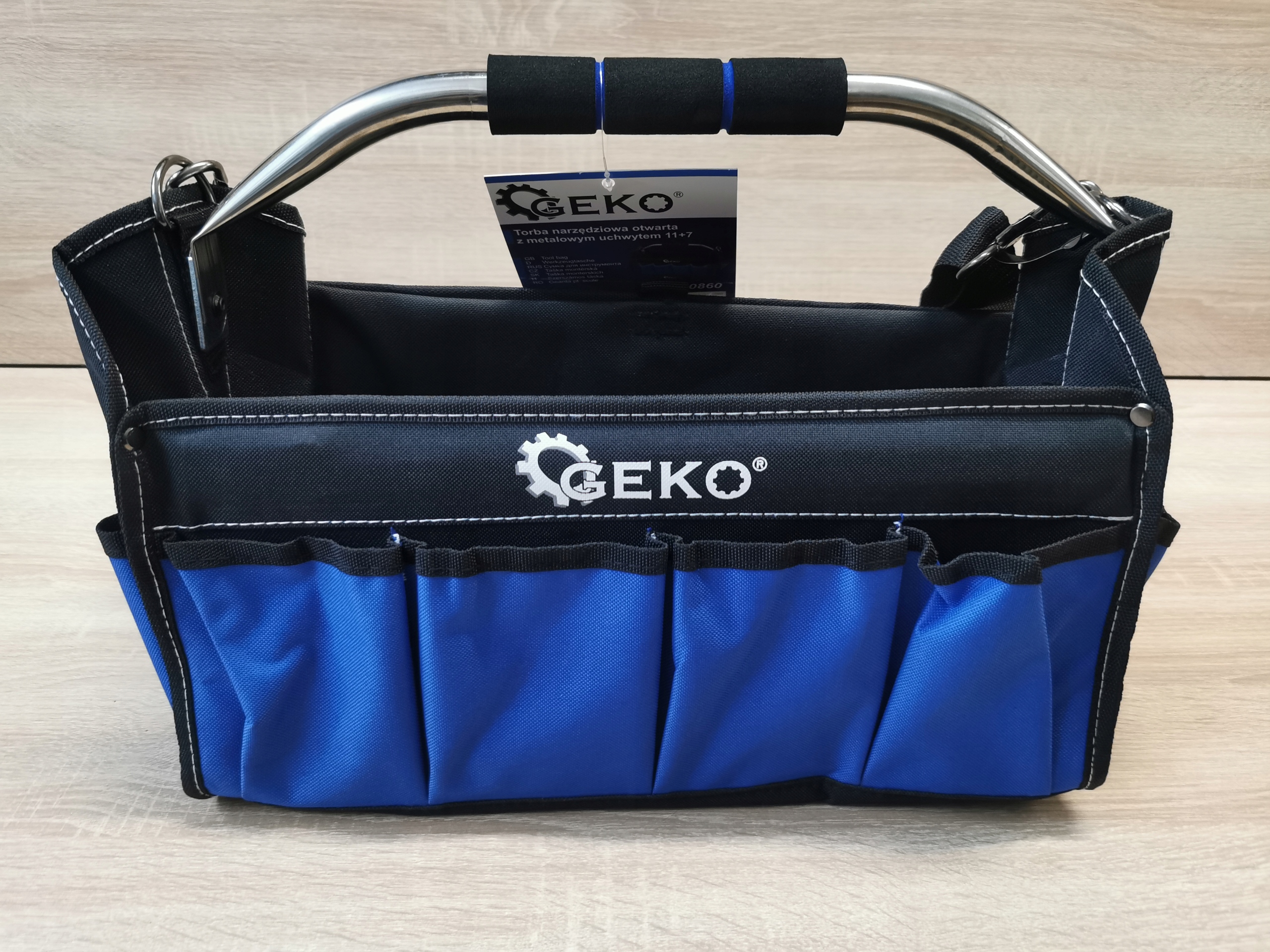 Torba narzędziowa OTWARTA Metalowy uchwyt + Pasek Marka Geko