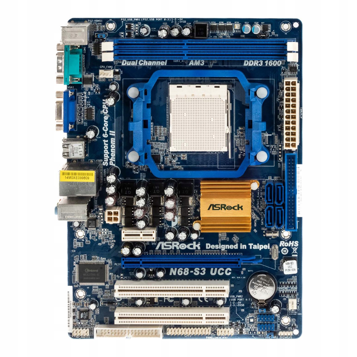 Asrock N68-S3 Ucc Socket AM3 DDR3 Pci PCIe mATX