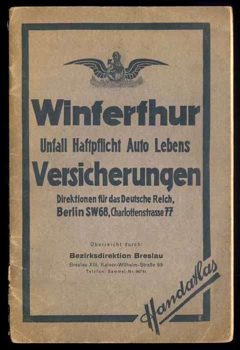 Winterthur. Unfall Haftpflicht Auto... Handatlas