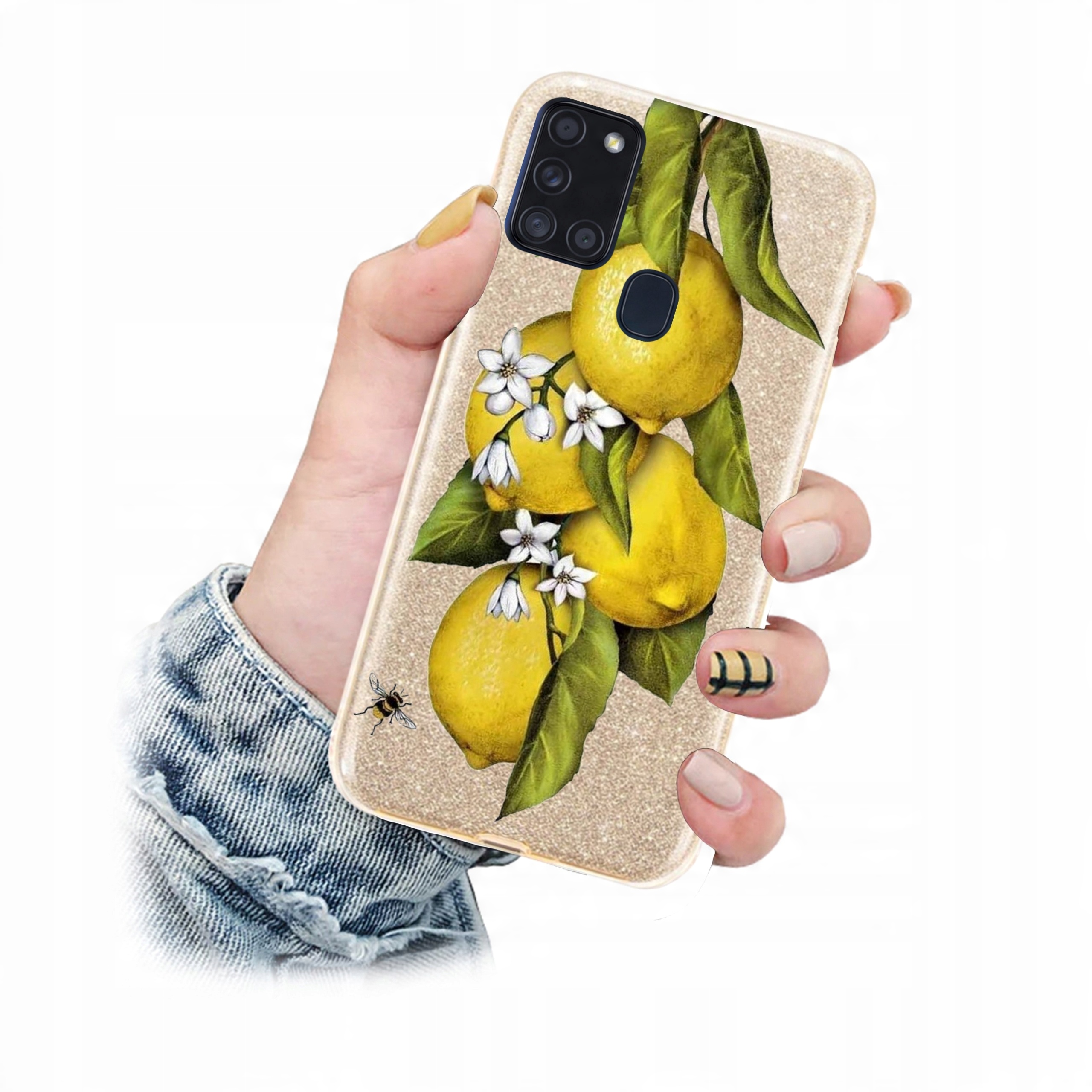 

Etui case Brokat 3w1 złoty do Samsung A21s wzory