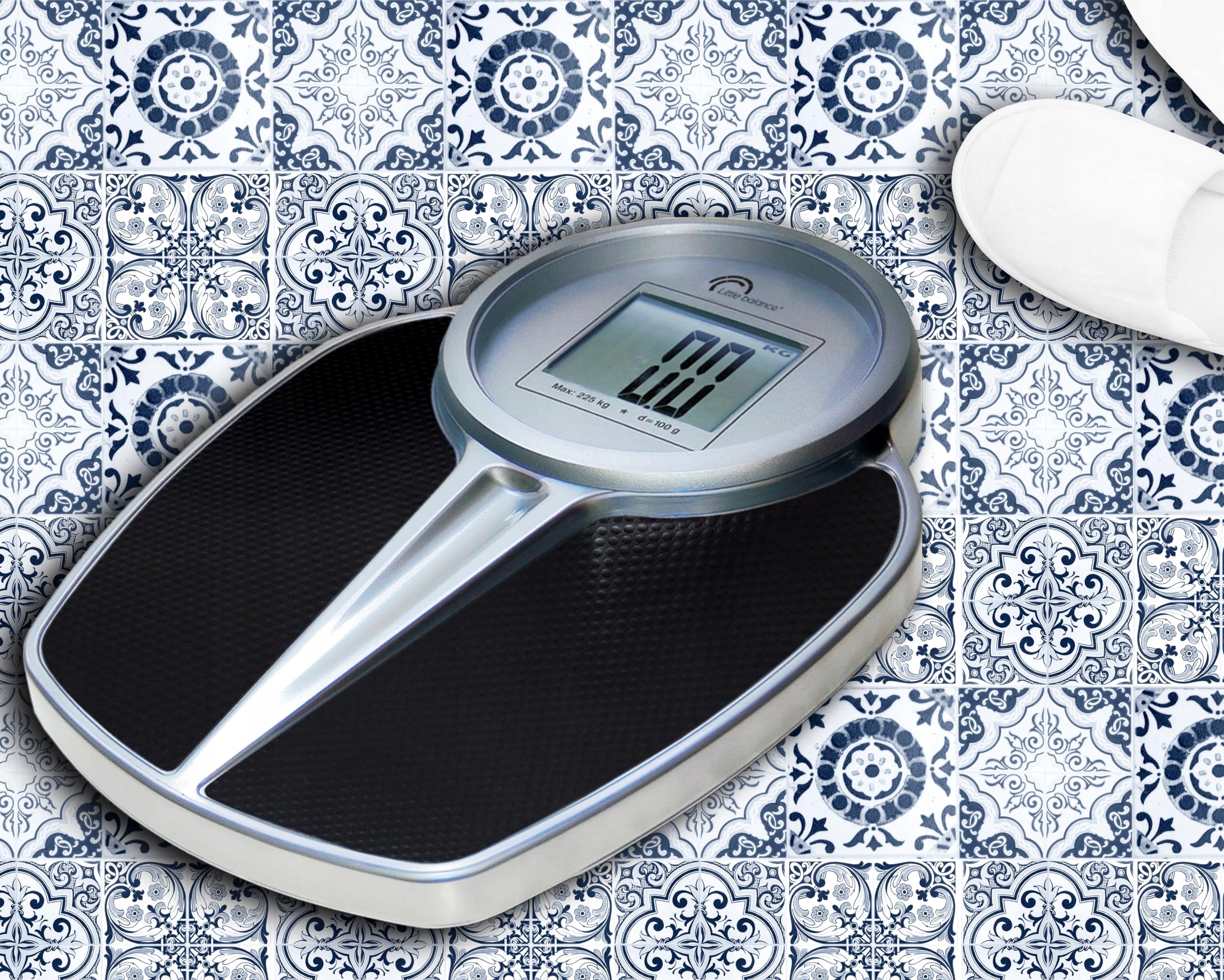 LITTLE BALANCE Waga Elektroniczna Osobista XXL 225kg Czarna Chrom — miniatura 2