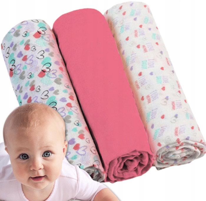 PIELUSZKI MUŚLINOWE 70x70 MIĘKKA PIELUSZKA 3szt