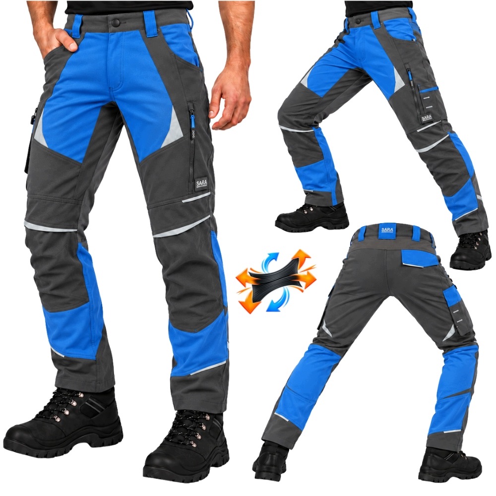 Pracovní kalhoty z elastického strečového materiálu Spandex, elastické, bavlna Elastan 50