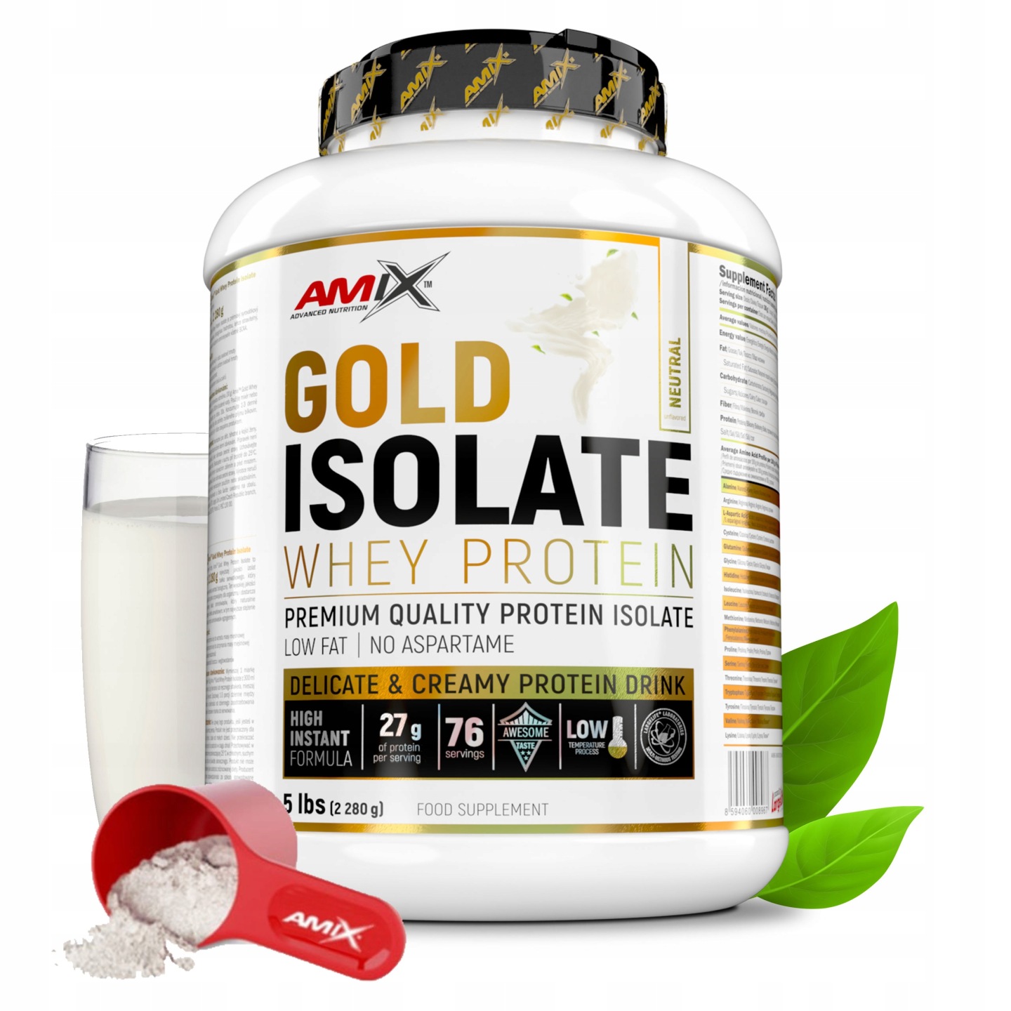 Protein Whey Gold Proteinový izolát bez cukru 2,2 kg Vysoký standard – 75 porcí