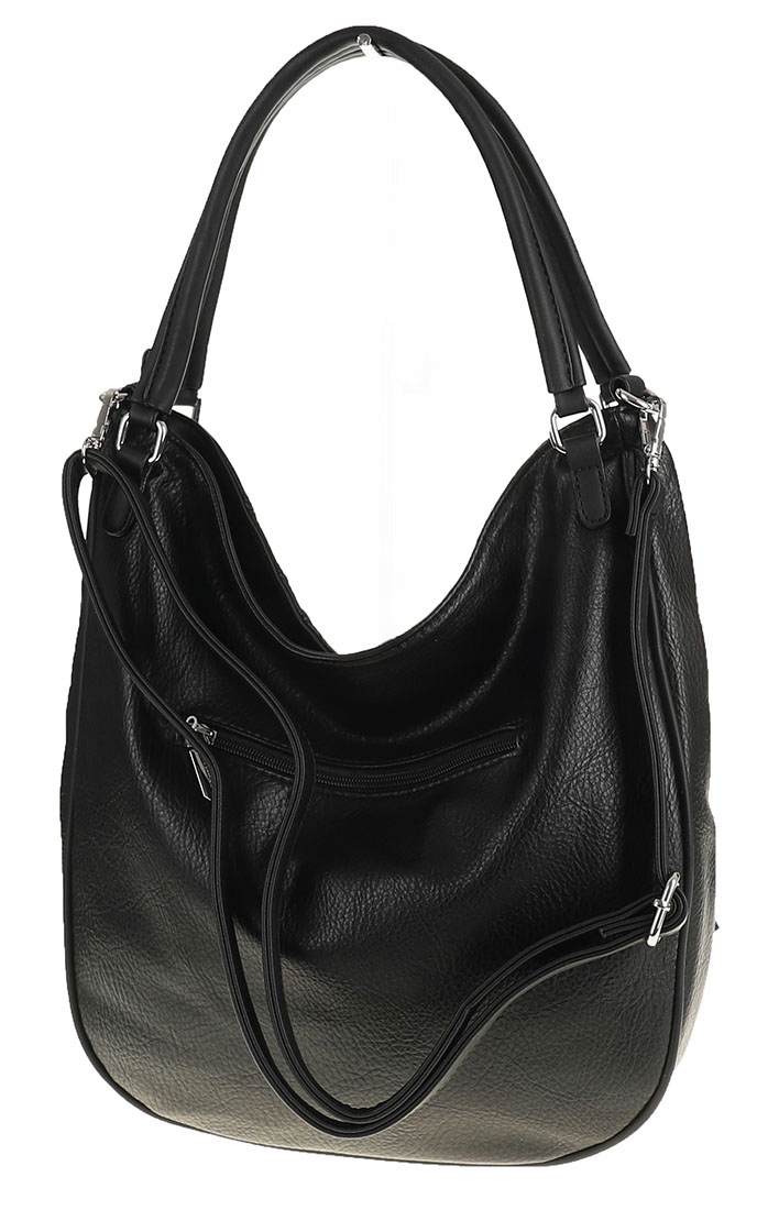 SILVIA ROSA Włoska Torebka Damska worek listonoszka na Ramę SR8116 Black Marka inna