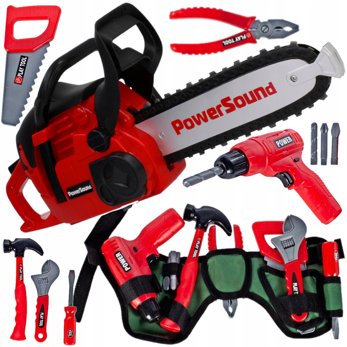 ZESTAW MAJSTERKOWICZA NARZĘDZIA PIŁA MOTOROWA SPALINOWA + PAS MONTERSKI 2W1