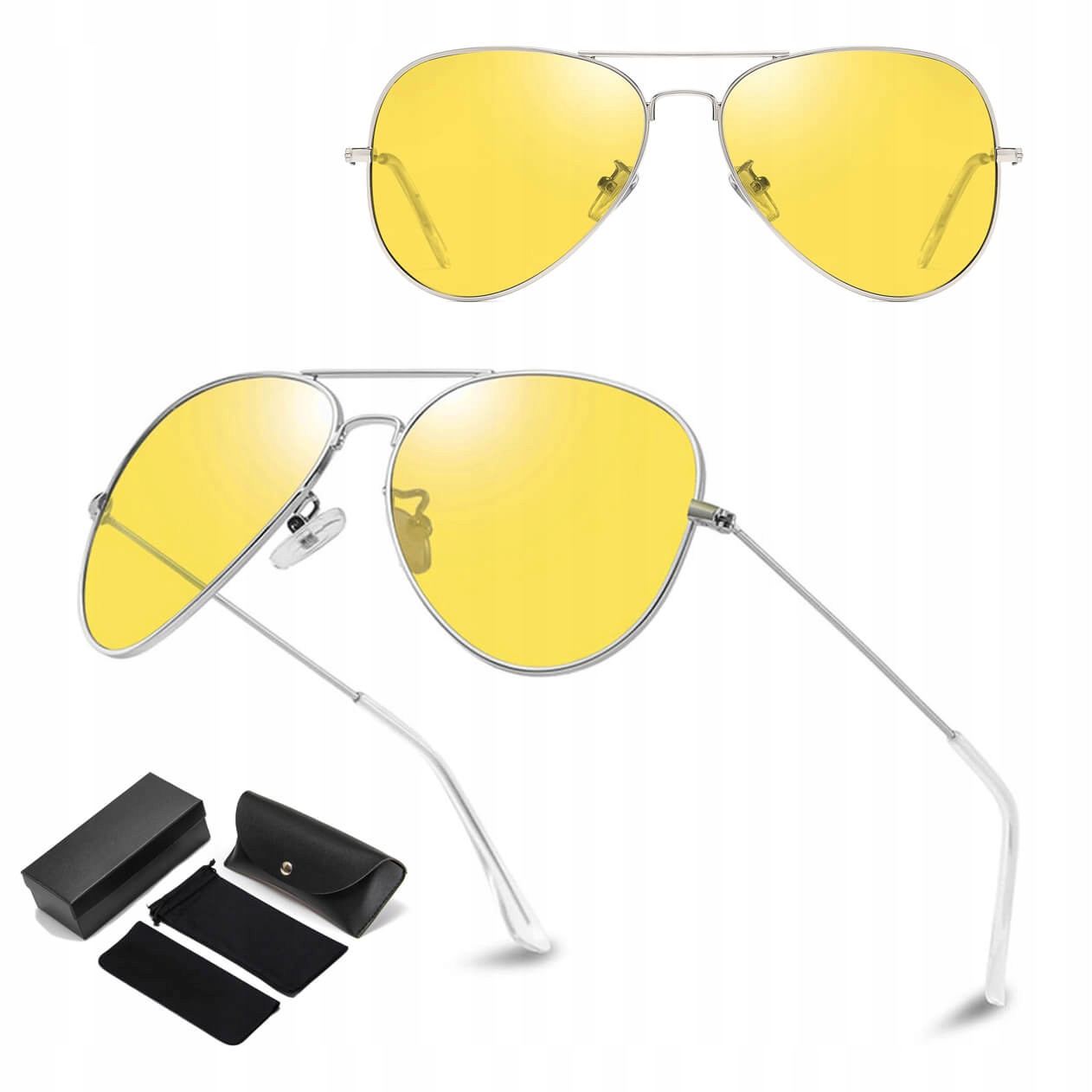 Žluté brýle Pilotky Rozjasňující Hd Jízda V Noci Pro Řidiče Příslušenství