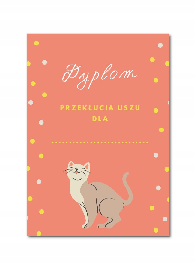 

Dyplom przekłucia uszu A4 papier satynowy
